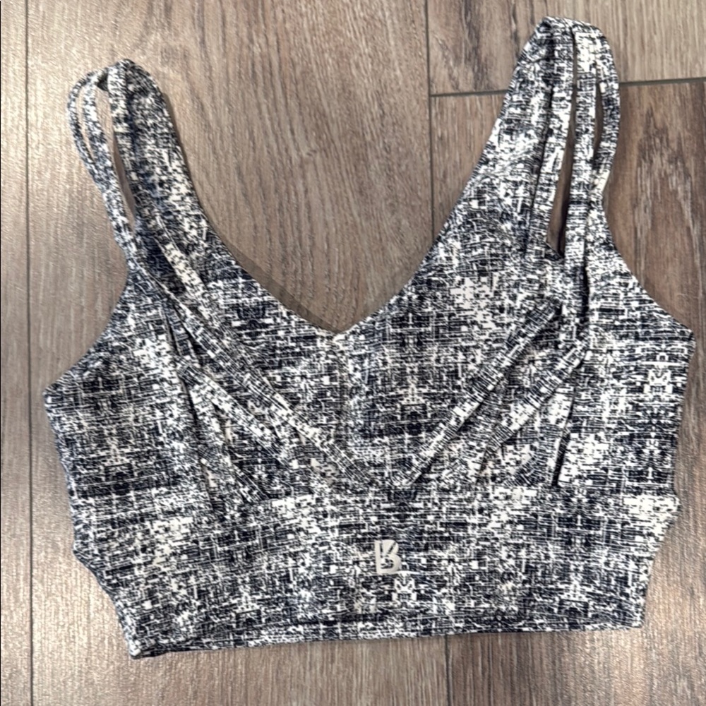 Lululemon Black and White Textured Sports Bra